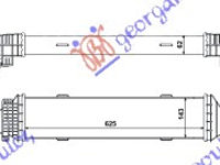 RADIATOR INTER.2,1-3,0 CDi (62,5x143x62 - MERCEDES E CLASS (W212) 09-13, MERCEDES, MERCEDES E CLASS (W212) 09-13, PEUGEOT, PEUGEOT EXPERT 07-16, Partea frontala, Radiator Intercooler, 022306230