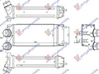 RADIATOR INTERC. 1,6 HDI (30x150x80) 09- - PEUGEOT PARTNER 15-, PEUGEOT, PEUGEOT EXPERT 07-16, Partea frontala, Radiator Intercooler, PEUGEOT, PEUGEOT PARTNER 15-19, 638006200