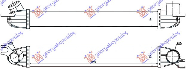 RADIATOR INTERCOOLER 1.6TURBO S-JCW PETROL (540X85X64) - MINI MINI CLUBMAN (R55) 06-10, PEUGEOT, PEUGEOT EXPERT 07-16, PARTEA FRONTALA, RADIATOR INTERCOOLER, MINI, MINI CLUBMAN (R55) 06-10, 696806200