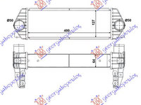 RADIATOR INTERCOOLER 1.8 Di/TDCi DIESEL (400x130x65) - FORD FORD TRANSIT CONNECT 10-13, FORD, FORD TRANSIT CONNECT 10-13, PEUGEOT, PEUGEOT EXPERT 07-16, Partea frontala, Radiator Intercooler, 317006200