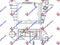 RADIATOR INTERCOOLER 1.9 Tdi DIESEL (183x161x85) (W/Senzor HOLE 18mm) - SKODA SKODA FABIA 99-07, SKODA, SKODA FABIA 99-07, PEUGEOT, PEUGEOT EXPERT 07-16, Partea frontala, Radiator Intercooler, 043806230