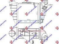 RADIATOR INTERCOOLER 1.9 Tdi DIESEL (183x161x85) (W/Senzor HOLE 18mm) - SEAT SEAT CORDOBA 02-08, SEAT, SEAT CORDOBA 02-08, PEUGEOT, PEUGEOT EXPERT 07-16, Partea frontala, Radiator Intercooler, 025406230