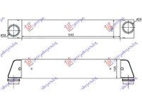 Radiator Intercooler 2.0-2.5-3.0 (520 d-525 d-530d) Diesel (543x100x105) pentru Bmw Series 5 (E60/61) 03-10,Peugeot Expert 07-16,Partea Frontala,Radiator Intercooler