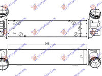 RADIATOR INTERCOOLER 2.0 (320D) DSL.(510x95x105) TUB INTR. 70/62 - BMW SERIES 3 (E90/91) SDN 05-08, BMW, BMW SERIES 3 (E90/91) SDN 05-08, PEUGEOT, PEUGEOT EXPERT 07-16, Partea frontala, Radiator Intercooler, 031706240