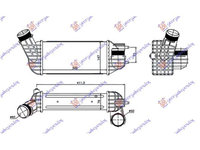 Radiator Intercooler 2.0 -Bluehdi Diesel (300x147x76) Diametru 60/60pentru Citroen Ds5 11-15,Peugeot Expert 07-16,Partea Frontala,Radiator Intercooler