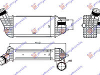 RADIATOR INTERCOOLER 2.0 HDI-BlueHDI DIESEL (300x147x76) DIAMETER 60/60 - CITROEN CITROEN C4 11-, PEUGEOT, PEUGEOT EXPERT 07-16, Partea frontala, Radiator Intercooler, CITROEN, CITROEN C4 11-, 197006230