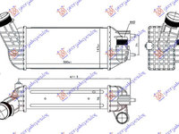 RADIATOR INTERCOOLER 2.0 HDI DIESEL (300x147x76) DIAMETER 60/40 - CITROEN CITROEN C4 11-, PEUGEOT, PEUGEOT EXPERT 07-16, Partea frontala, Radiator Intercooler, CITROEN, CITROEN C4 11-, 197006240