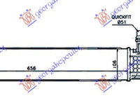 RADIATOR INTERCOOLER 2.0 TCE PETROL - 1.6-1.9 dCi DIESEL (650x105x76) - RENAULT RENAULT MEGANE H/B - S.W. 14-15, PEUGEOT, PEUGEOT EXPERT 07-16, Partea frontala, Radiator Intercooler, RENAULT, RENAULT MEGANE H/B - S.W. 14-15, 673306220