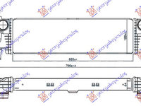 RADIATOR INTERCOOLER 2.2 (114/116/119 CDI/BLUETEC (665x188x64) - MERCEDES VITO (W447) 15- pentru MER 526106210