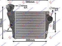 RADIATOR INTERCOOLER 3.0 GTS/3.0-3.6 I TURBO BENZINA (285x279x62) - PORSCHE MACAN 14-, PORSCHE, PORSCHE MACAN 14-, PEUGEOT, PEUGEOT EXPERT 07-16, Partea frontala, Radiator Intercooler, 652006202