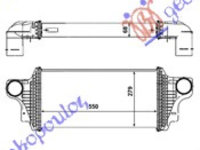 RADIATOR INTERCOOLER 4.0 (420-450CDi) DIESEL (550x280x64), MERCEDES, MERCEDES ML (W164) 05-11, PEUGEOT, PEUGEOT EXPERT 07-16, Partea frontala, Radiator Intercooler, 052806200