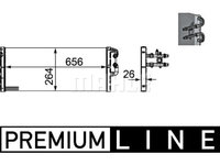 Radiator intercooler Bmw Seria 7 F01/F02 2008-, 610x255x26mm, MAHLE 2025086X