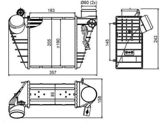 Radiator intercooler SKODA OCTAVIA (1U2) NRF 30847