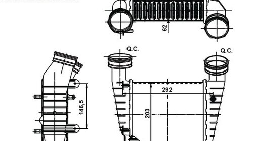 RADIATOR INTERCOOLER VW PASSAT 1.9TDI, 2000-2005