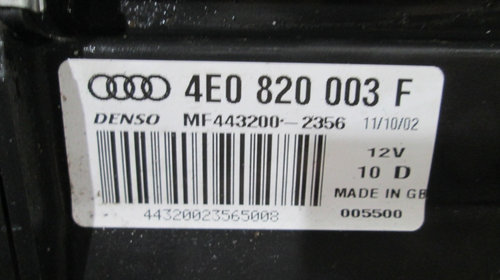 Radiator + motoras aeroterma clima Audi A8 an 2003 2004 2005 2006 2007 2008 cod 4E0820003F
