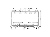 Radiator racire Hyundai Accent (Mc), 10.2005-2010, Motorizare 1, 4 71kw, 1, 6 82kw Benzina, tip climatizare Cu/fara AC, cutie automata, dimensiune 650x370x16mm, Cu lipire fagure prin brazare, Aftermarket