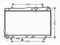 Radiator racire Kia Cerato, 08.2004-01.2007, Motorizare 1, 5 Crdi 66kw Diesel, tip climatizare Cu/fara AC, cutie Manuala, dimensiune 670x375x26mm, Cu lipire fagure prin brazare, Original