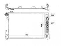 Radiator racire Mercedes Clasa C (W204), 2007-2014 C220 Cdi (2,1 Cdi 125kw), C230 (2,5 V6 150kw), Diesel/Benzina, Manual, Cu/fara AC, cu conectori rapizi intrare/iesire, 640x430x16, Cu lipire fagure prin brazare Aftermarket