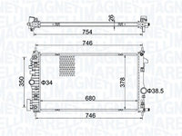 Radiator, racire motor (350213152300 MAGNETI MARELLI) CHEVROLET,OPEL,VAUXHALL