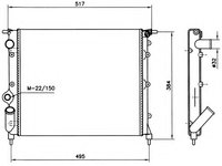 Radiator racire motor 58786 NRF pentru Renault Express Renault Extra Renault Rapid Renault Clio Renault 19