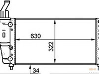 Radiator racire motor 8MK 376 718-081 HELLA pentru Fiat Punto