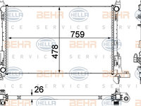 Radiator, racire motor (8MK376701601 HELLA) OPEL,RENAULT,VAUXHALL