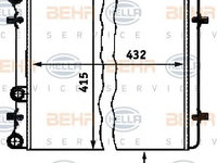 Radiator, racire motor (8MK376713774 HELLA) SEAT,SKODA,VW