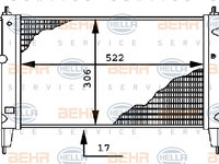 Radiator, racire motor (8MK376716071 HELLA) OPEL,VAUXHALL