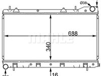 Radiator, racire motor (CR1561000S MAHLE KNECHT) SUBARU