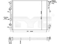 Radiator, racire motor DACIA LOGAN (LS_) (2004 - 2020) TYC 728-0010