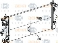 Radiator, racire motor FIAT DUCATO caroserie (250, 290) (2006 - 2016) HELLA 8MK 376 745-091