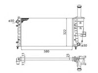 Radiator, racire motor FIAT PUNTO (188), FIAT PUNTO Van (188AX) - MAGNETI MARELLI 350213195003