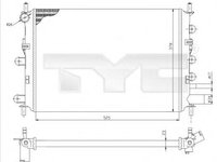 Radiator, racire motor FORD ESCORT Mk V (GAL), FORD ESCORT Mk VI Cabriolet (ALL), FORD ESCORT Mk VI (GAL) - TYC 710-0037-R