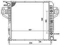 Radiator, racire motor JEEP CHEROKEE (KJ) (2001 - 2008) NRF 53961 piesa NOUA