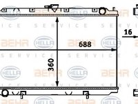 Radiator, racire motor NISSAN PRIMERA (P11), NISSAN PRIMERA Hatchback (P11), NISSAN PRIMERA Break (WP11) - HELLA 8MK 376 718-491