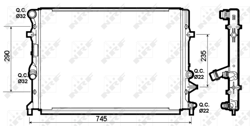 Radiator, racire motor NRF 53139 pentru VW JETTA I