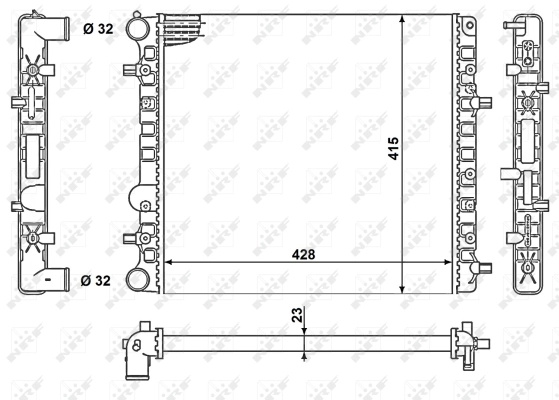 Radiator racire motor NRF VW FOX hatchback (5Z1, 5Z3, 5Z4) 2003-2014 - 50140