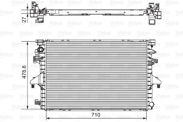 Radiator racire motor Valeo VW TRANSPORTER T5 bus (7HB, 7HJ, 7EB, 7EJ) 2003-2015 - 701654