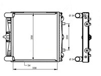 Radiator racire Porsche 911 (996) Carrera/Carrera 4, 1997-07.2001 Motorizare 3, 4 B6 221kw, Porsche Boxster (986), 1996-08.1999 Motor 2, 5 B6 150kw Benzina, tip climatizare cu/fara AC, cutie M/A, modul dreapta, dimensiune 355x350x32mm, Cu lipire fagu