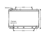 Radiator racire SSangYong Korando, 12.1996-2006, motor 2.9 D, 72 kw, diesel, 2.3, 103 kw, benzina, cutie manuala, cu/fara AC, 678x418x26 mm, aluminiu brazat/plastic,