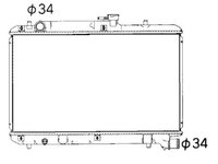 Radiator racire Suzuki Baleno (Eg), 03.1996-05.2002, Motorizare 1, 8 89kw Benzina, tip climatizare Cu/fara AC, cutie Manuala, diametru intrare/iesire 34/34mm, dimensiune 598x350x26mm, Cu lipire fagure prin brazare, Aftermarket