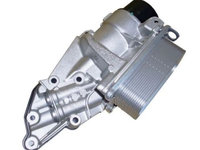 Radiator racire ulei motor, termoflot Mercedes Clasa C (W203), 01.2005-12.2007, motor 2.5 V6, 150 kw, 3.0 V6, 170 kw, 3.5 V6, 200 kw, benzina, cv automata, 140x70x50 mm, cu filtru ulei si carcasa, din aluminiu