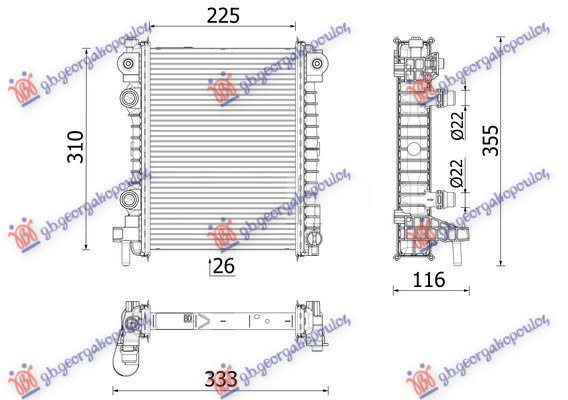 RADIATOR SUPLIMENTAR 2.0-2.9 BNZ. (225X310X26) (MA
