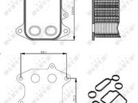 Radiator ulei 31263 NRF pentru Vw Passat Seat Alhambra Seat Ibiza Seat Leon Vw Eurovan Vw Kombi Vw Transporter Vw Multivan Skoda Octavia Vw Jetta Vw Vento Skoda Superb Skoda Laura Audi A6 Vw Golf Skoda Roomster Vw Eos Vw Crafter Vw Sharan Audi Q5 Vw 