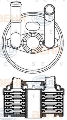 Radiator ulei cutie automata SKODA FABIA Combi 6Y5 HELLA 8MO376797001