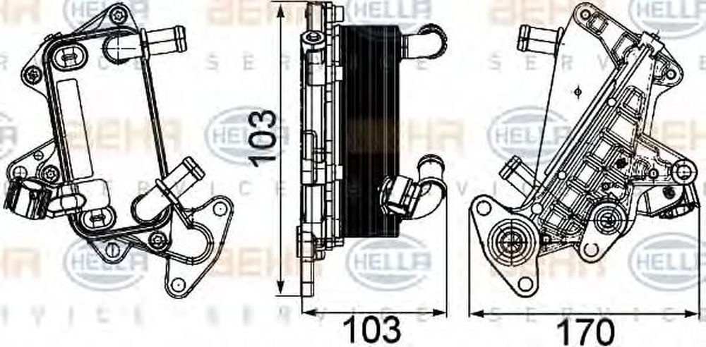 Radiator ulei cutie automata VW PASSAT Variant 3C5 HELLA 8MO 376 725-311