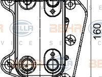 Radiator ulei, ulei motor (8MO376755261 HELLA) MERCEDES-BENZ