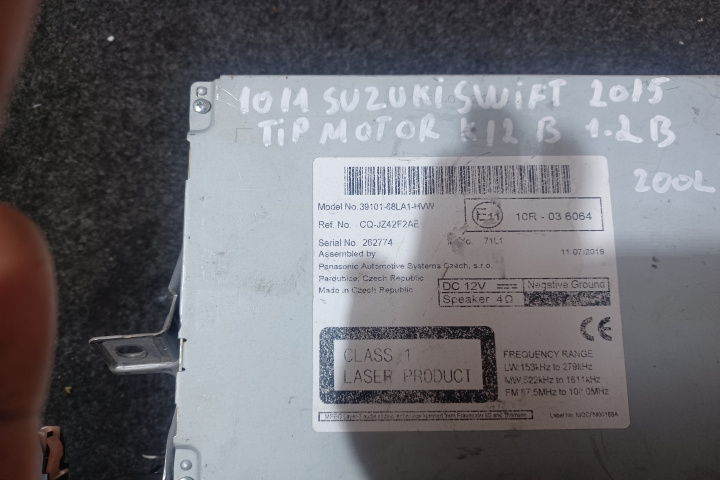 Radio cd 39101-68LA1 Suzuki Swift 4 [201