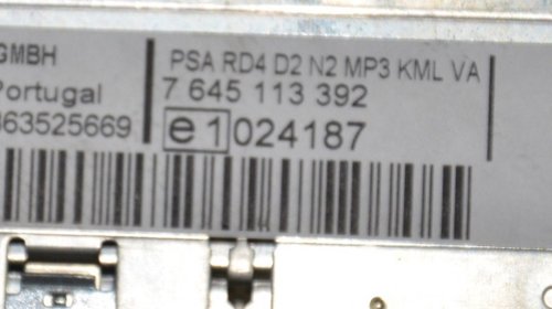 Radio CD MP3 Peugeot 407 / 9659142877