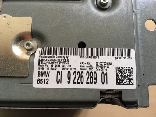 Radio cd navigatie pentru BMW GT cod:65 12 9226289